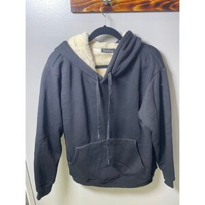 YeoKou Womens Sherpa Fleece Lined Hoodie Black Thick Warm Sweatshirt XL LQ-0074
